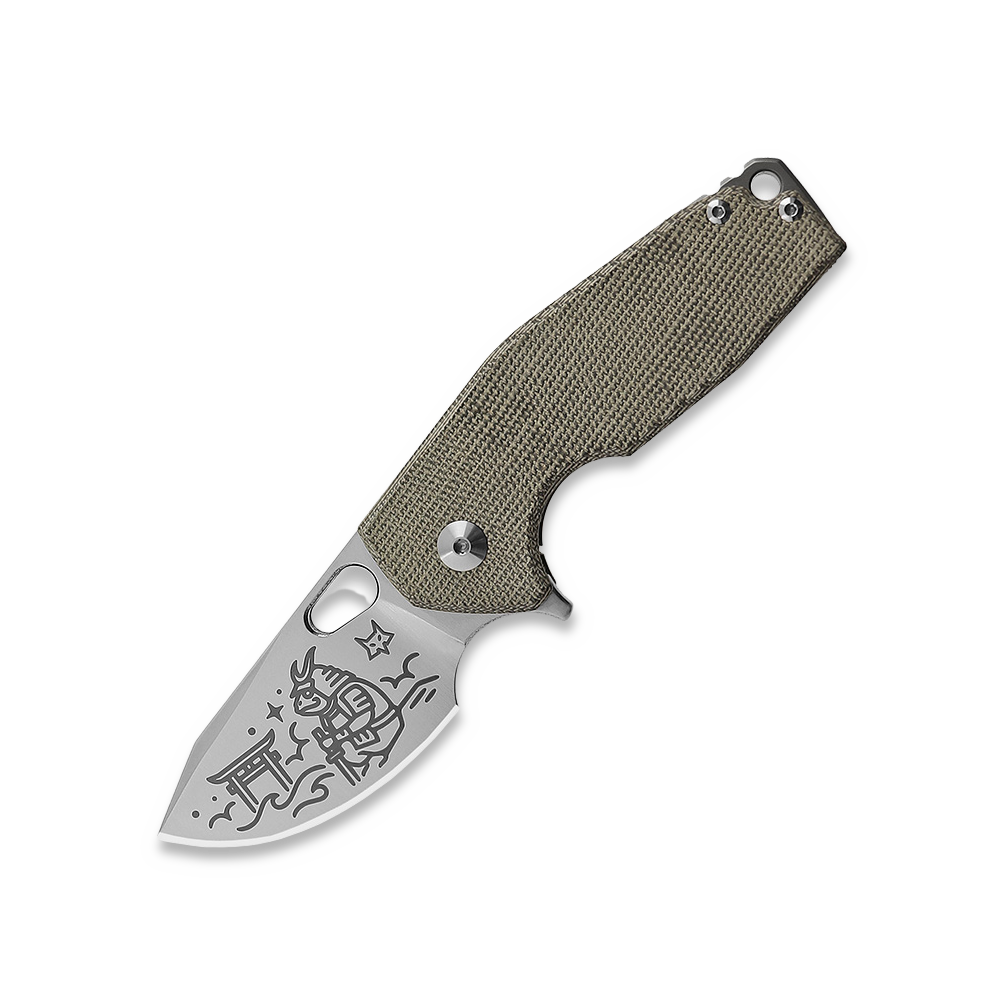 Fox Knives Suru Micarta Lamnia Exclusive folding knife, Frog FX