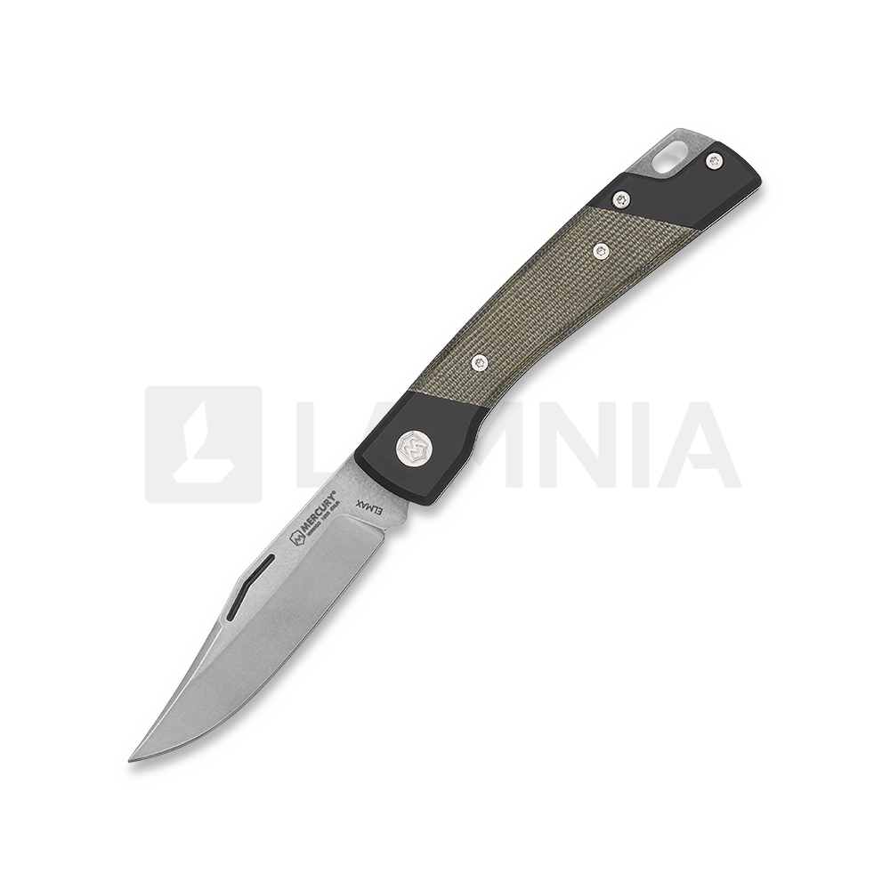 Mercury Luc - Elmax - Green Canvas Micarta folding knife | Lamnia