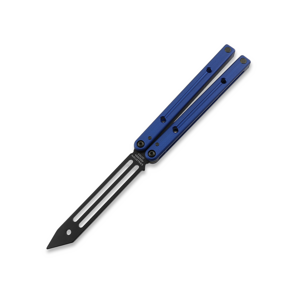 Squid Industries Inked Squidtrainer V4 balisong trainer, blue | Lamnia