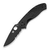 Spyderco - Tenacious Lightweight Black Blade, hoja dentada