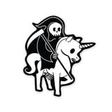 Prometheus Design Werx - Death Rides A Unicorn Sticker
