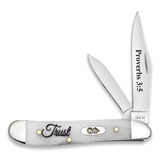 Case Cutlery - Religious Sayings Embellished Smooth Natural Bone Peanut Trust