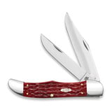 Case Cutlery - Large Folding Hunter, Dark Red Bone Peach Seed Jig