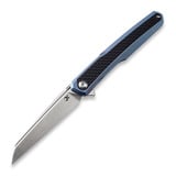 Kansept Knives - Arcus Framelock Blue Anodized Ti/Twill CF