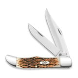 Case Cutlery - Amber Bone Peach Seed Jig Large Folding Hunter