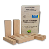 BeaverCraft - Wood Carving Blocks set 10pcs Basswood