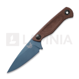 Benchmade - Dacian Magnacut Blue Titanium Cerakote, brown canvas micarta, leather sheath