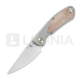 Bestech - Lito, Grey Titanium/Natural Canvas Micarta, Satin