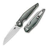 Bestech - Snakebird - Satin + Stonewash - Micarta, gr&oslash;n