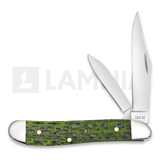 Case Cutlery - Green & Black Carbon Fiber Weave Smooth Peanut