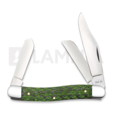 Case Cutlery - Green & Black Carbon Fiber Weave Smooth Stockman