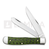 Case Cutlery - Green & Black Carbon Fiber Weave Smooth Trapper