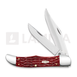 Case Cutlery - Large Folding Hunter, Dark Red Bone Peach Seed Jig