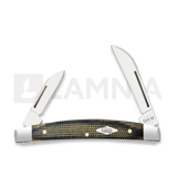 Case Cutlery - Small Congress, Black/Green/Natural Canvas Micarta