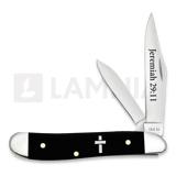 Case Cutlery - Smooth Black Synthetic Peanut Jeremiah 29:11