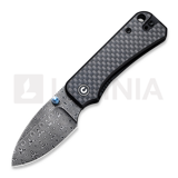 CIVIVI - Baby Banter, Black G-10/Twill CF Overlay, Damascus