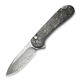 CIVIVI - Button Lock Elementum II Damascus, Gold Shred CF