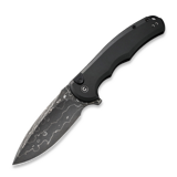 CIVIVI - Button Lock Praxis Damascus, Black Aluminum