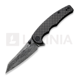 CIVIVI - P87 Folder Damascus, twill carbon fiber overlay