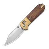 CIVIVI - Yonder Clip Point, Guibourtia & Stonewash Brass, Satin