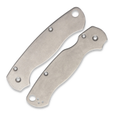 Flytanium - Classic Titanium Scales for Spyderco Paramilitary 2 Knife - Titanium Stonewash