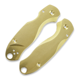 Flytanium - Lotus Brass Scales for Spyderco Para 3, Stonewash