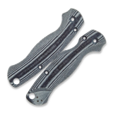 Flytanium - Lotus Scales Black Linen Micarta for Spyderco Paramilitary 2 Knife