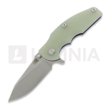 Hinderer - Jurassic Magnacut Slicer Flat Grind, Stonewash Blue, Translucent Green