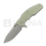 Hinderer - Jurassic Magnacut Slicer Flat Grind, Stonewash, Translucent Green