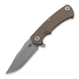 Hinderer - Project x Magnacut Clip Point Tri-Way Stonewash Bronze FDE G10