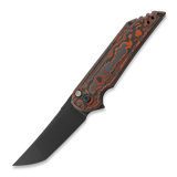 Jake Hoback Knives - Kwaiback Button Lock, Mars Valley Fat Carbon