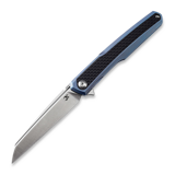 Kansept Knives - Arcus Framelock Blue Anodized Ti/Twill CF