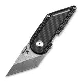 Kansept Knives - Pinkerton Dash Linerlock Damascus Twill CF