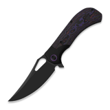 Kizer Cutlery - Cyclone S35VN, Black Ti & Purple Haze FatCarbon, Matte DLC Ultra