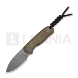Kizer Cutlery - Drop Bear Fixed 14C28N, Brown Burlap Micarta