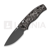 Kizer Cutlery - Glaux 14C28N, Black/Gray Vortex Micarta, Gray Stonewash PVD