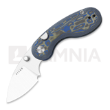 Kizer Cutlery - Microbe 14C28N, Blue Vortex Micarta, Stonewashed