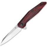 Kizer Cutlery - Spot Linerlock, Black/Red Damascus G-10