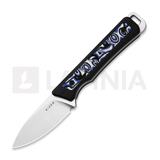 Kizer Cutlery - Whiskey Jack AEB-L, Black/Blue/White Vortex Micarta, Satin