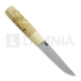 M.M Custom Knives - Puukko, Curly birch, deer antler