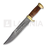 Marbles - Damascus Bowie Stacked Leather