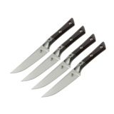 Microtech - 4,5" Steak Knife Set Bolstered - Stonewash - Black Cherry G10