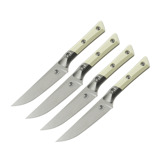 Microtech - 4,5" Steak Knife Set Bolstered - Stonewash - Ivory G10