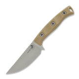 Microtech - Akris Stonewashed, Dark Earth G-10, leather sheath