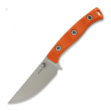 Microtech - Akris Stonewashed, Ember G-10, leather sheath
