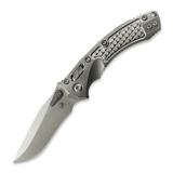 Microtech - Amphibian Mini Ram-Lok Stonewash Frag Titanium, blue accent
