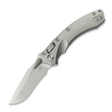 Microtech - Amphibian Mini Ram-Lok Stonewash Slab Titanium, blue accent