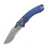 Microtech - Amphibian Ram-Lok Apocalyptic Blue Slab Titanium, blue accents, combo edge