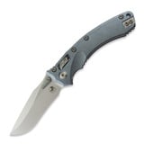 Microtech - Amphibian Ram-Lok, Ice Blue Ano Slab Side, Stonewash