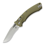 Microtech - Amphibian Stonewash Partial Serrated, Fluted G10 OD Green
